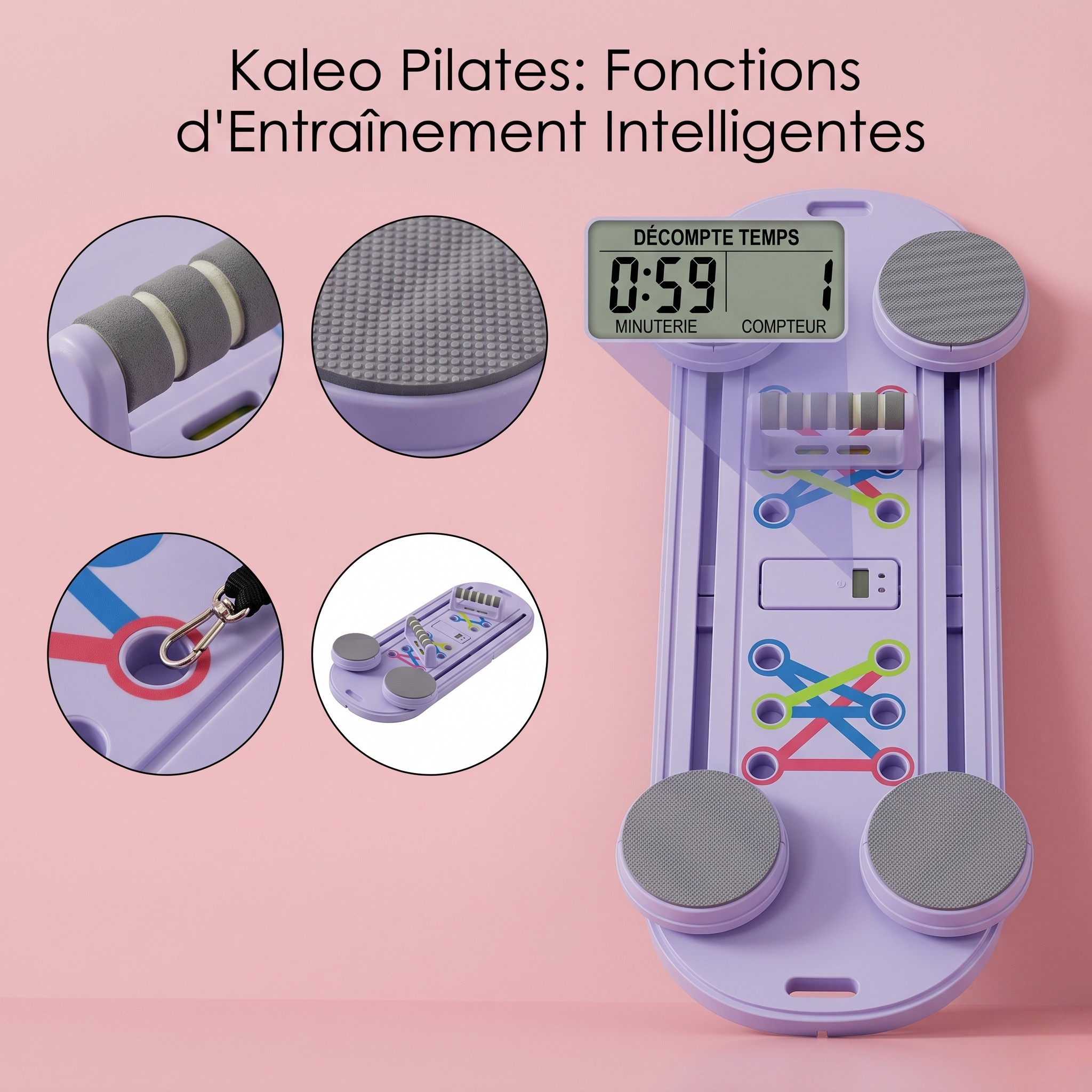 Reformer de Pilates Portable PRO – Barre + Planche & Résistance